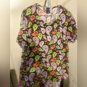 Women’s Halloween Scrub Top